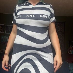 Black and White Striped Dress
